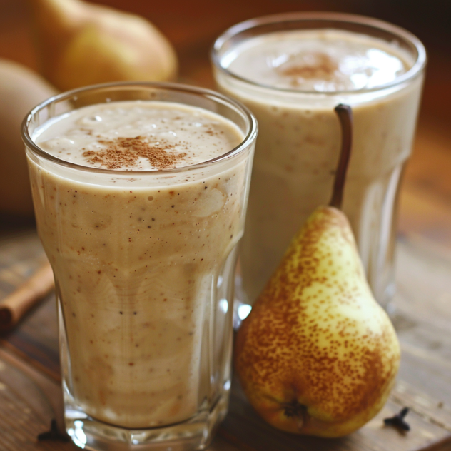 Two glasses of our creamy Avocado Green Dream smoothie, bursting with goodness, rest invitingly on a rustic wooden surface. Each glass is crowned with a delicate sprinkle of cinnamon. A perfectly ripe pear sits proudly in the foreground, while an avocado adds its vibrant green dreaminess to the scene. Additional pears blur in the background, enhancing the nutritious and refreshing autumnal ambiance. This smoothie is part of our eco-friendly and health-focused range at Zestful Blends—where freshness meets vitality in every sip! Two glasses of our creamy Avocado Green Dream smoothie, bursting with goodness, rest invitingly on a rustic wooden surface. Each glass is crowned with a delicate sprinkle of cinnamon. A perfectly ripe pear sits proudly in the foreground, while an avocado adds its vibrant green dreaminess to the scene. Additional pears blur in the background, enhancing the nutritious and refreshing autumnal ambiance. This smoothie is part of our eco-friendly and health-focused range at Zestful Blends—where freshness meets vitality in every sip!