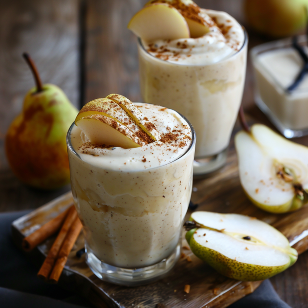 Savor the freshness with Zestful Blends! Pictured are two glasses of our creamy Pear Paradise Smoothies, garnished with luscious pear slices and a sprinkle of aromatic cinnamon. Bursting with goodness, these smoothies are perfectly accompanied by fresh pears and fragrant cinnamon sticks. A taste of the Avocado Green Dream peeks through in a sliced pear next to the drinks, showcasing our commitment to health and vibrancy in every sip. Our eco-friendly approach ensures each ingredient is as kind to the planet as it is deliciously nutritious for you. Dive into a world where freshness meets flavor! Savor the freshness with Zestful Blends! Pictured are two glasses of our creamy Pear Paradise Smoothies, garnished with luscious pear slices and a sprinkle of aromatic cinnamon. Bursting with goodness, these smoothies are perfectly accompanied by fresh pears and fragrant cinnamon sticks. A taste of the Avocado Green Dream peeks through in a sliced pear next to the drinks, showcasing our commitment to health and vibrancy in every sip. Our eco-friendly approach ensures each ingredient is as kind to the planet as it is deliciously nutritious for you. Dive into a world where freshness meets flavor!