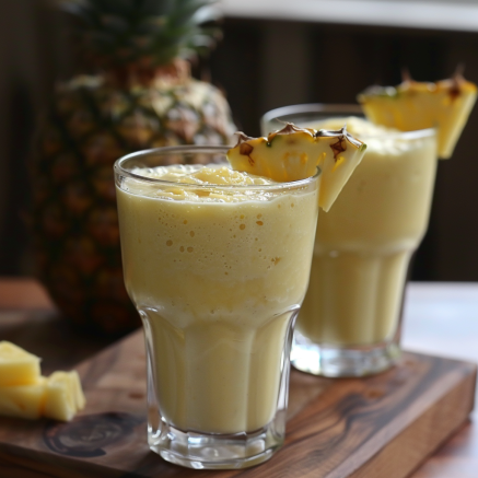 Two glasses of our creamy Avocado Green Dream smoothies, bursting with goodness and garnished with fresh pineapple wedges, command attention on a rustic wooden board. A whole pineapple and juicy chunks in the background add an irresistible tropical touch, while a luscious avocado peeks into the scene to enhance this vibrant display. Experience the perfect blend of health benefits and freshness with every sip. Our eco-friendly approach ensures that you nourish your body while caring for the planet. Indulge in Zestful Blends – where every product is crafted to energize your day! Two glasses of our creamy Avocado Green Dream smoothies, bursting with goodness and garnished with fresh pineapple wedges, command attention on a rustic wooden board. A whole pineapple and juicy chunks in the background add an irresistible tropical touch, while a luscious avocado peeks into the scene to enhance this vibrant display. Experience the perfect blend of health benefits and freshness with every sip. Our eco-friendly approach ensures that you nourish your body while caring for the planet. Indulge in Zestful Blends – where every product is crafted to energize your day!