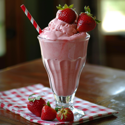A tall glass of Avocado Green Dream, bursting with goodness, is lavishly topped with scoops of luscious strawberry ice cream and crowned with fresh, juicy strawberries. Served with a playful red and white striped straw and accompanied by vibrant strawberries on a charming checkered red and white napkin, this dream dessert epitomizes Zestful Blends’ commitment to freshness and health. Indulge in the perfect blend of creamy avocado and sweet strawberry delight while savoring the benefits of our eco-friendly ingredients. A tall glass of Avocado Green Dream, bursting with goodness, is lavishly topped with scoops of luscious strawberry ice cream and crowned with fresh, juicy strawberries. Served with a playful red and white striped straw and accompanied by vibrant strawberries on a charming checkered red and white napkin, this dream dessert epitomizes Zestful Blends’ commitment to freshness and health. Indulge in the perfect blend of creamy avocado and sweet strawberry delight while savoring the benefits of our eco-friendly ingredients.