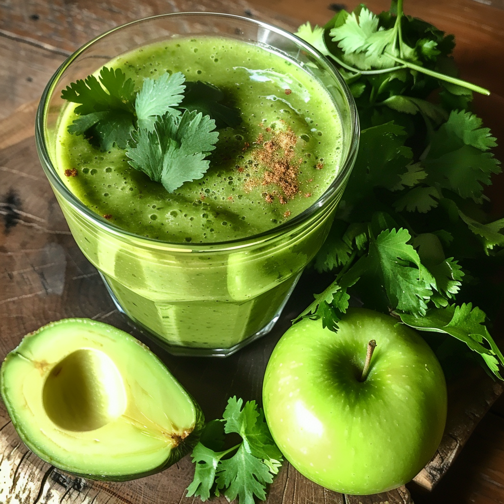 Experience the vibrant health benefits of our Avocado Herb Harmony Smoothie, expertly crafted and bursting with goodness. This refreshing blend is topped with fresh cilantro and nestled in a naturally rustic wooden setting. Enhance your wellness journey with the fresh flavors of halved avocado, whole green apple, and aromatic herb leaves that surround this smoothie masterpiece. Each sip delivers pure freshness while supporting our eco-friendly commitment. Experience the vibrant health benefits of our Avocado Herb Harmony Smoothie, expertly crafted and bursting with goodness. This refreshing blend is topped with fresh cilantro and nestled in a naturally rustic wooden setting. Enhance your wellness journey with the fresh flavors of halved avocado, whole green apple, and aromatic herb leaves that surround this smoothie masterpiece. Each sip delivers pure freshness while supporting our eco-friendly commitment.