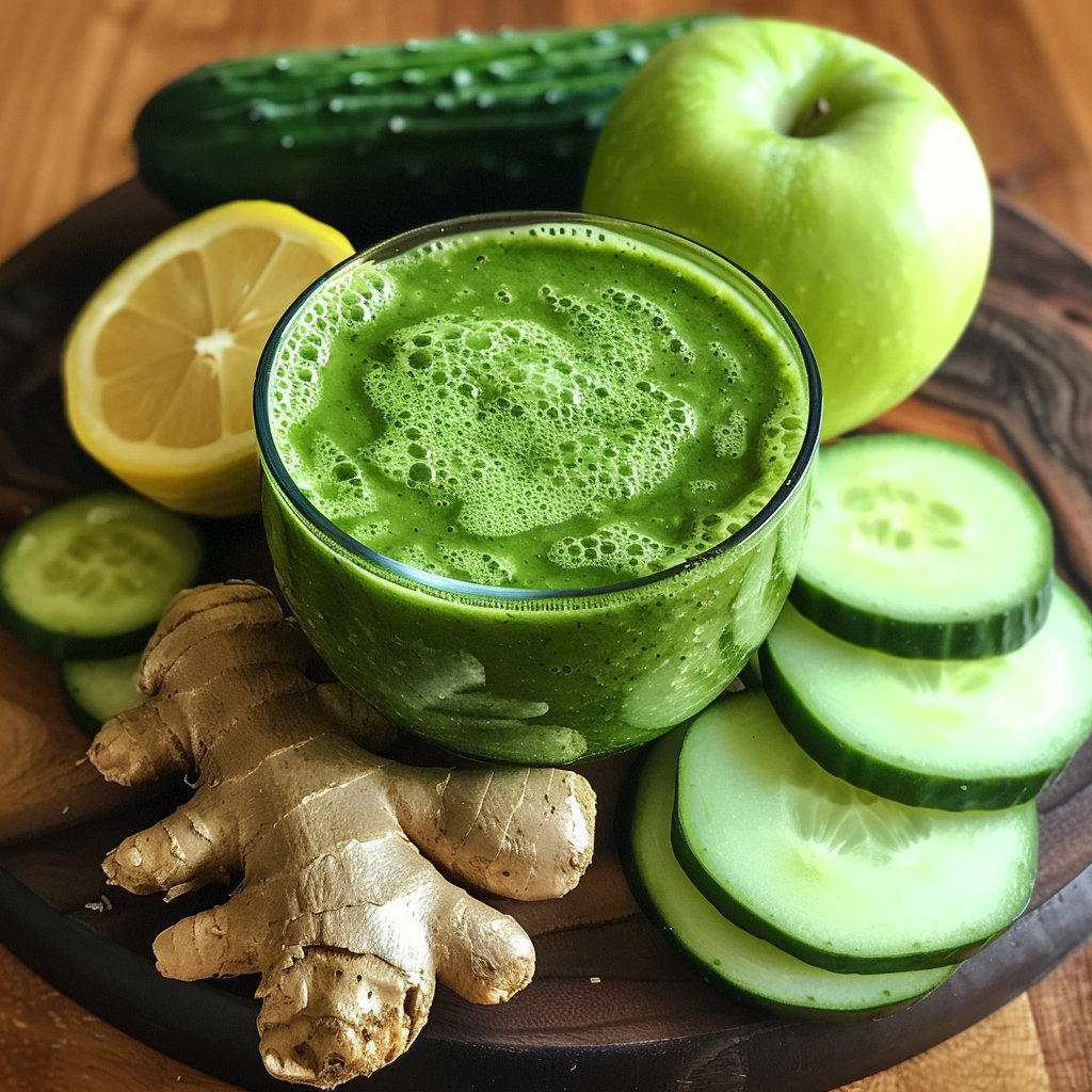 A glass bowl brimming with our vibrant Green Ginger Glow Smoothie sits invitingly on a rustic wooden cutting board, surrounded by an array of fresh, wholesome ingredients: crisp cucumber, a succulent apple, zesty lemon slices, and pungent ginger. This frothy delight is bursting with goodness—an invigorating blend that promises both freshness and vitality. At Zestful Blends, we prioritize your health with every sip while championing eco-friendly practices. Indulge in our nutritious offerings like fruit salads, rejuvenating juices, tasty snacks, creamy smoothies, whole fruit packs brimming with nature’s best, and delightful desserts—all crafted to nourish your body and uplift your spirit. A glass bowl brimming with our vibrant Green Ginger Glow Smoothie sits invitingly on a rustic wooden cutting board, surrounded by an array of fresh, wholesome ingredients: crisp cucumber, a succulent apple, zesty lemon slices, and pungent ginger. This frothy delight is bursting with goodness—an invigorating blend that promises both freshness and vitality. At Zestful Blends, we prioritize your health with every sip while championing eco-friendly practices. Indulge in our nutritious offerings like fruit salads, rejuvenating juices, tasty snacks, creamy smoothies, whole fruit packs brimming with nature’s best, and delightful desserts—all crafted to nourish your body and uplift your spirit.