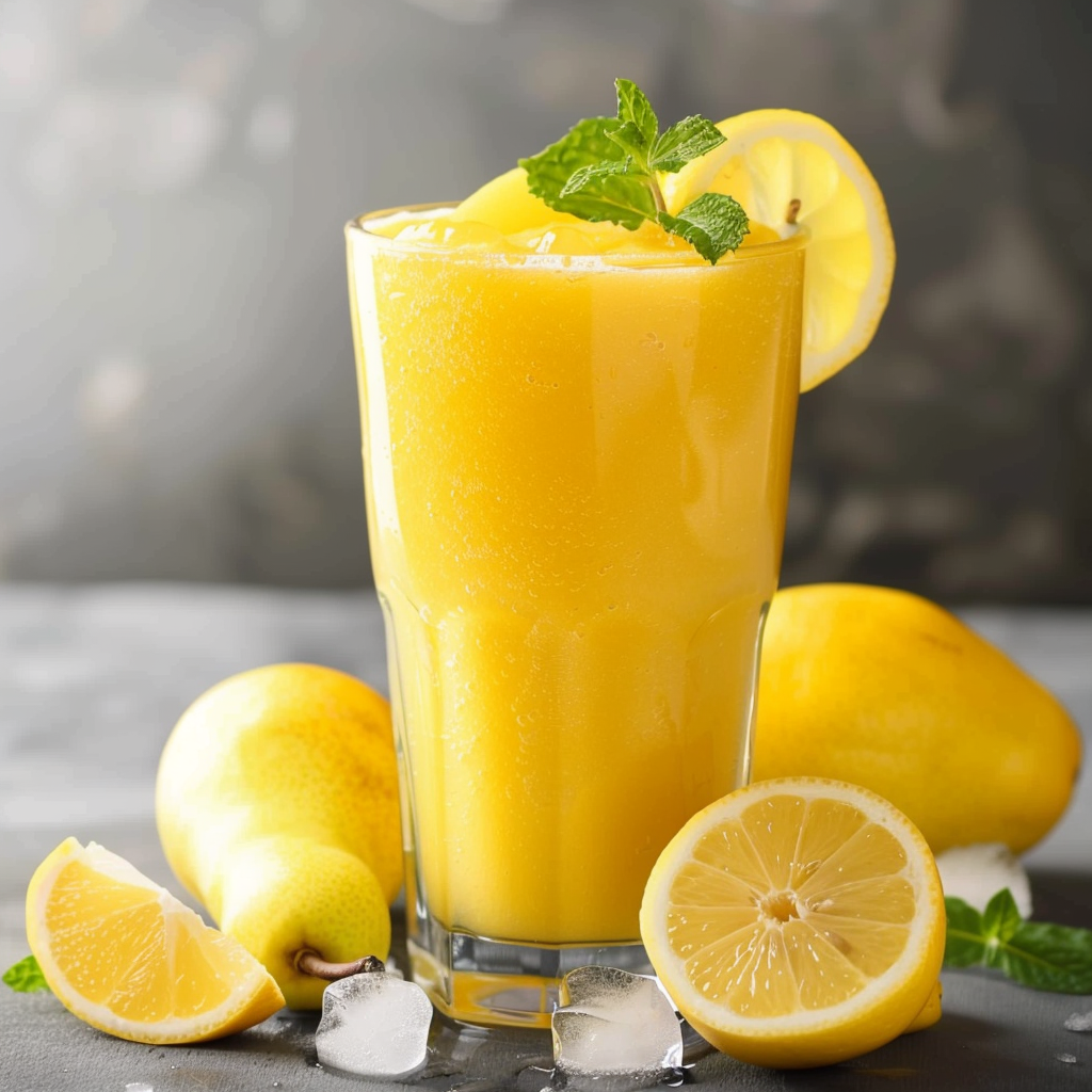 A tall, frosty glass of our vibrant Lemonade Stand Smoothie bursts with zesty goodness. Garnished with a fresh mint sprig and a slice of sunshiny lemon, it sits invitingly at our eco-friendly lemonade stand. Surrounding the smoothie are whole lemons, refreshing lemon halves, sparkling ice cubes, and aromatic mint leaves—a delicious landscape that highlights our commitment to freshness and health. This delightful concoction is just one example of Zestful Blends’ nutritious offerings: from fruit salads and juices to snacks, smoothies, whole fruit packs, and delectable desserts—all designed to energize your day with natural flavors and wholesome ingredients.
A tall, frosty glass of our vibrant Lemonade Stand Smoothie bursts with zesty goodness. Garnished with a fresh mint sprig and a slice of sunshiny lemon, it sits invitingly at our eco-friendly lemonade stand. Surrounding the smoothie are whole lemons, refreshing lemon halves, sparkling ice cubes, and aromatic mint leaves—a delicious landscape that highlights our commitment to freshness and health. This delightful concoction is just one example of Zestful Blends’ nutritious offerings: from fruit salads and juices to snacks, smoothies, whole fruit packs, and delectable desserts—all designed to energize your day with natural flavors and wholesome ingredients.